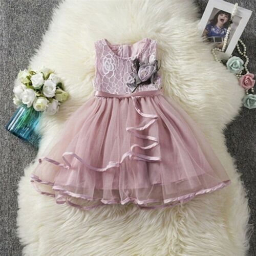 Baby Girl Sleeveless casual Dress Princess Pageant baby girl Lace Tutu Dresses baby girl - ebowsos