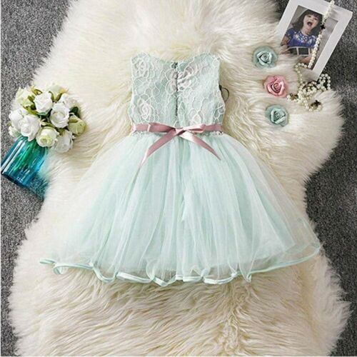 Baby Girl Sleeveless casual Dress Princess Pageant baby girl Lace Tutu Dresses baby girl - ebowsos