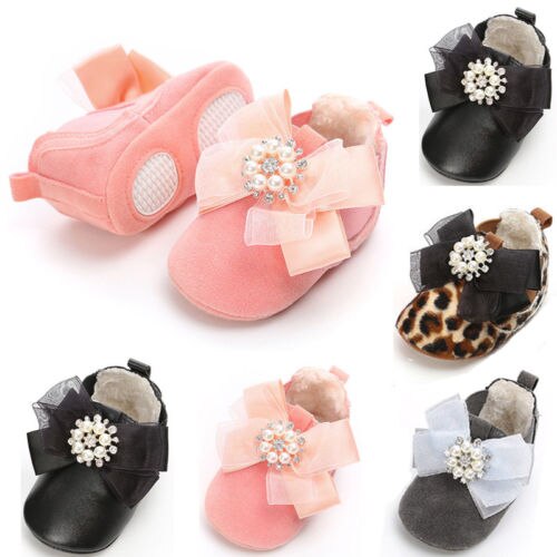 Baby Girl Snow Boots Winter Booties Infant Toddler Newborn Crib Shoes 0-18M - ebowsos