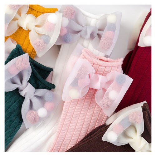 Baby Girls Ankle Short Princess Socks Cotton Lace Frilly Ruffle Big Bow - ebowsos