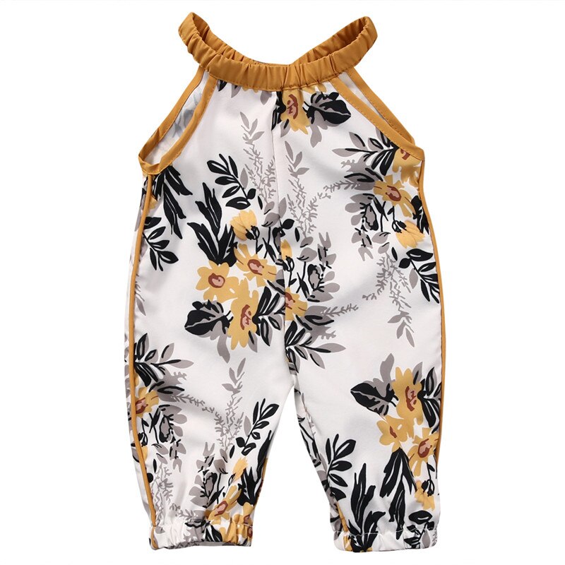 Baby Girls Clothing Infant Baby Girls Floral Sleeveless Summer Jumpsuit Romper Clothes Outfits Set - ebowsos