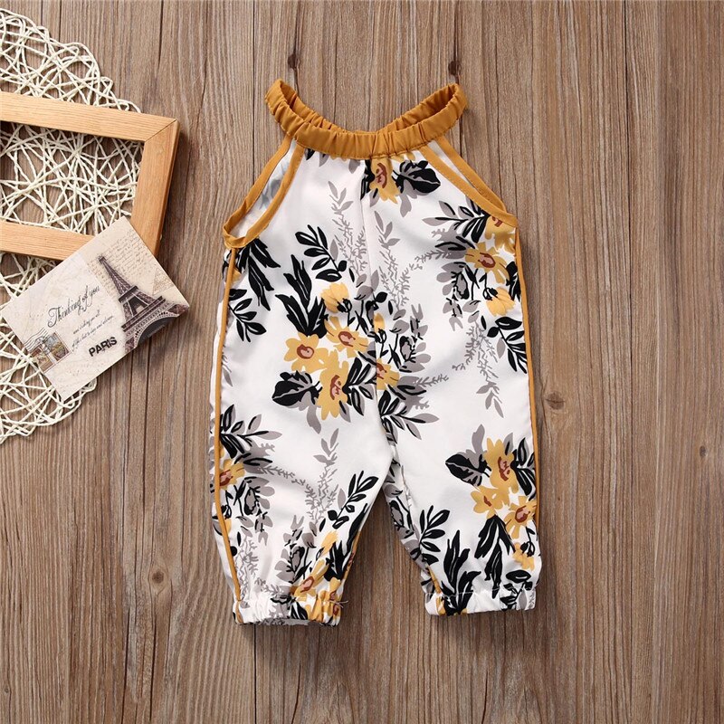 Baby Girls Clothing Infant Baby Girls Floral Sleeveless Summer Jumpsuit Romper Clothes Outfits Set - ebowsos