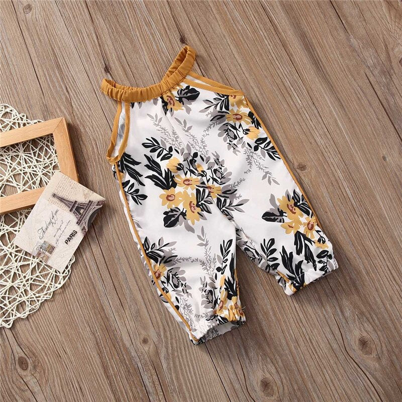 Baby Girls Clothing Infant Baby Girls Floral Sleeveless Summer Jumpsuit Romper Clothes Outfits Set - ebowsos