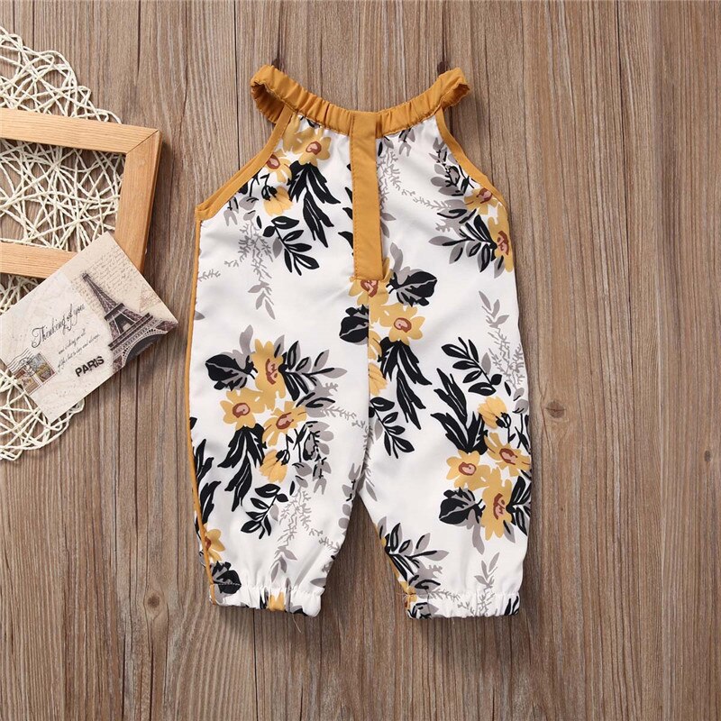 Baby Girls Clothing Infant Baby Girls Floral Sleeveless Summer Jumpsuit Romper Clothes Outfits Set - ebowsos