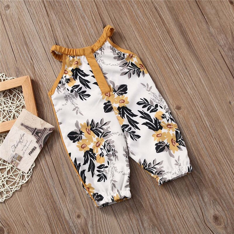 Baby Girls Clothing Infant Baby Girls Floral Sleeveless Summer Jumpsuit Romper Clothes Outfits Set - ebowsos