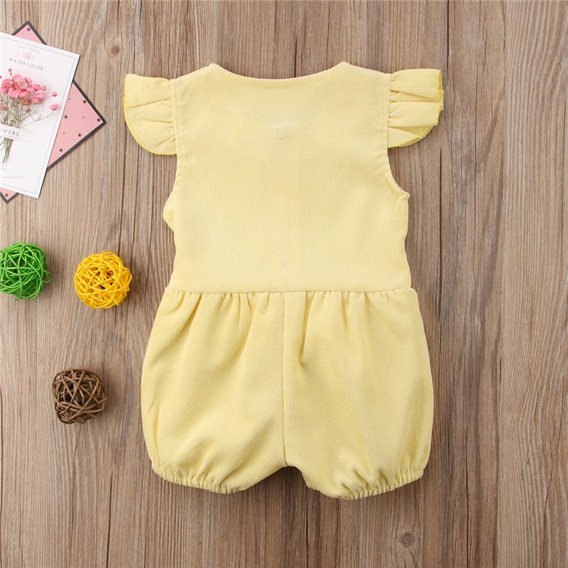 Baby Girls Clothing Sleeveless Romper Newborn Toddler Clothes Zipper Bow Sleeveless Bow Jumpsuit Kids Baby Girl 0-3T - ebowsos