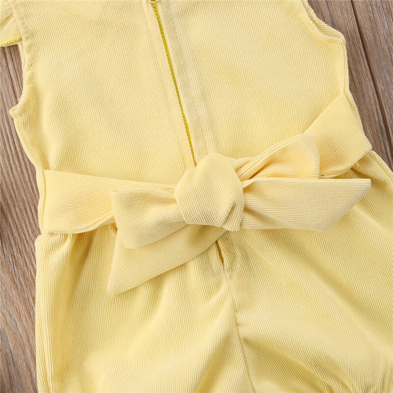 Baby Girls Clothing Sleeveless Romper Newborn Toddler Clothes Zipper Bow Sleeveless Bow Jumpsuit Kids Baby Girl 0-3T - ebowsos