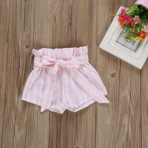 Baby Girls Floral Romper Striped Shorts Pants Sunsuit Summer Newborn Kid 2Pcs Outfit - ebowsos