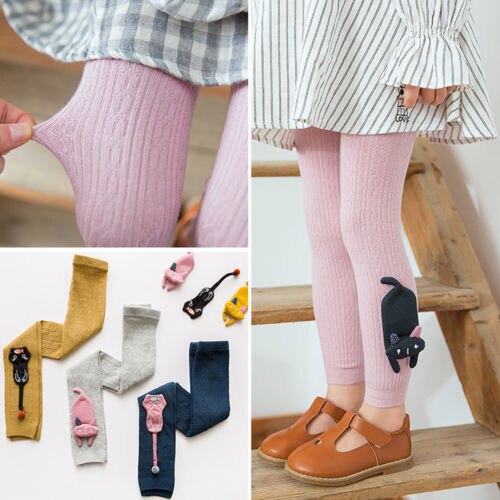 Baby Girls Kids Solid Warm Cotton Tights Stockings Pantyhose Pants Worthy - ebowsos