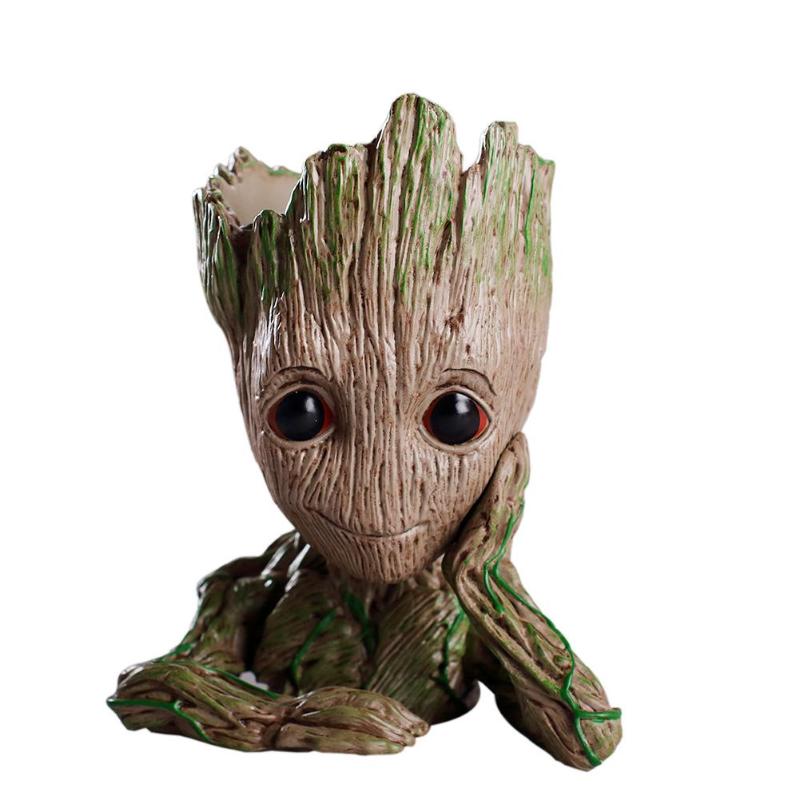 Baby Groot Flowerpot Flower Pot Planter Action Figures Guardians of Galaxy Toy Tree Man Cute Model Toy Pen Pot Drop Shipping - ebowsos