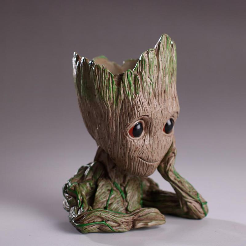 Baby Groot Flowerpot Flower Pot Planter Action Figures Guardians of Galaxy Toy Tree Man Cute Model Toy Pen Pot Drop Shipping - ebowsos