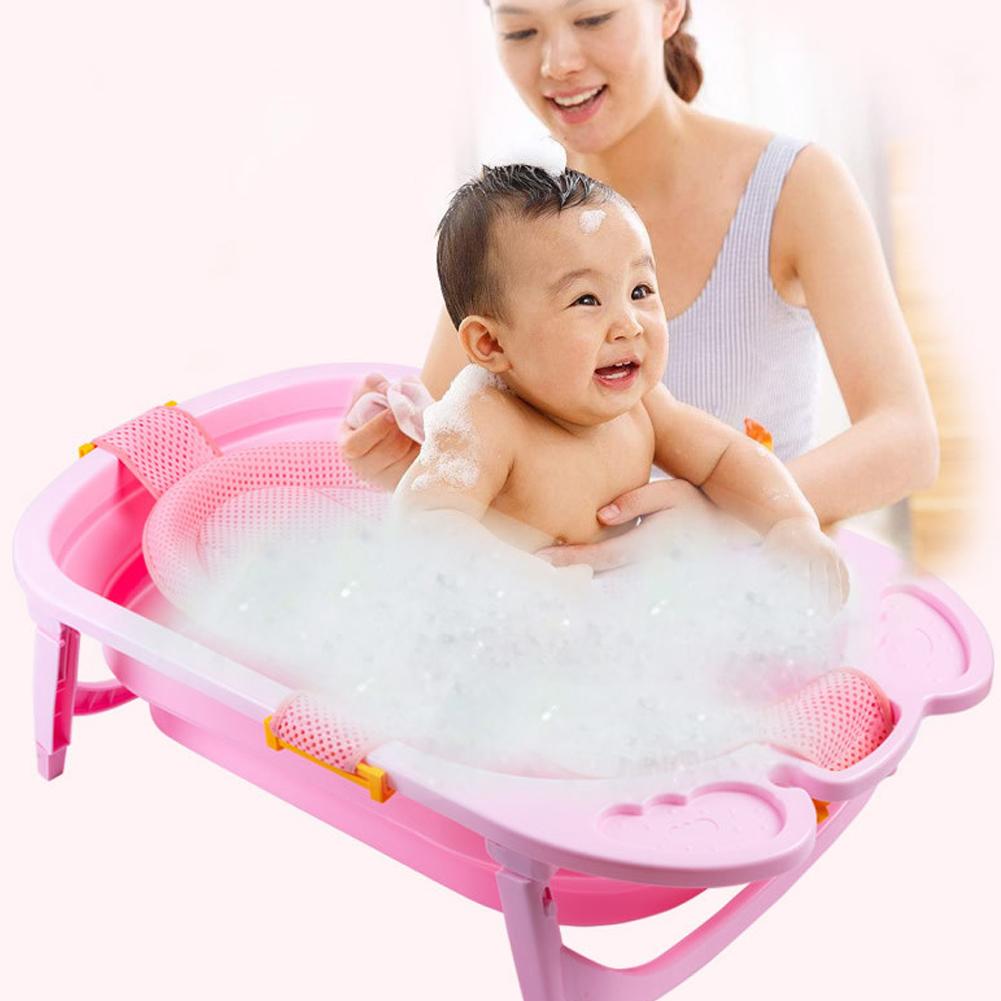 Baby Infant Bath Tub Safety Seat Bathing Newborn Shower Mesh Sling Toddler Baby Bath Seat Baby Bath Mat Baby Shower Bath Tub Pad-ebowsos