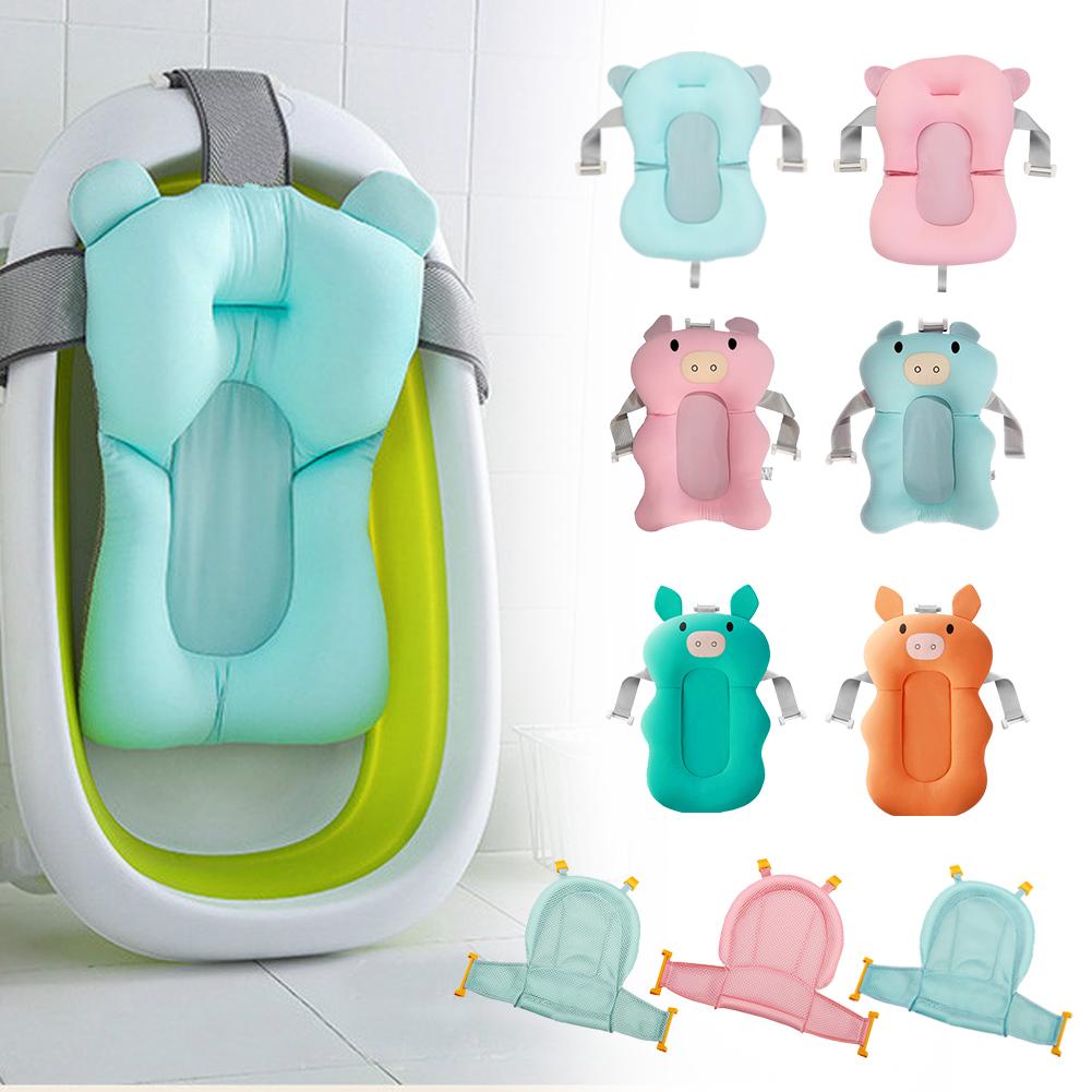 Baby Infant Bath Tub Safety Seat Bathing Newborn Shower Mesh Sling Toddler Baby Bath Seat Baby Bath Mat Baby Shower Bath Tub Pad-ebowsos