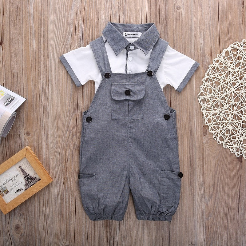 Baby Infant Kids Boys Clothes T-shirt Tops + Pants Jumpsuit 2PCS Outfits Set - ebowsos