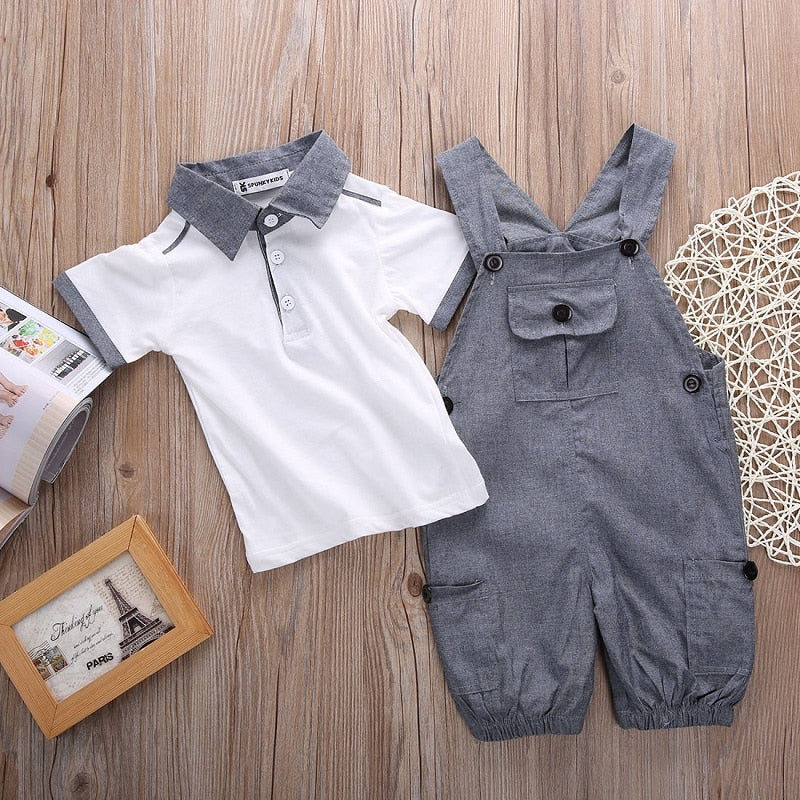 Baby Infant Kids Boys Clothes T-shirt Tops + Pants Jumpsuit 2PCS Outfits Set - ebowsos