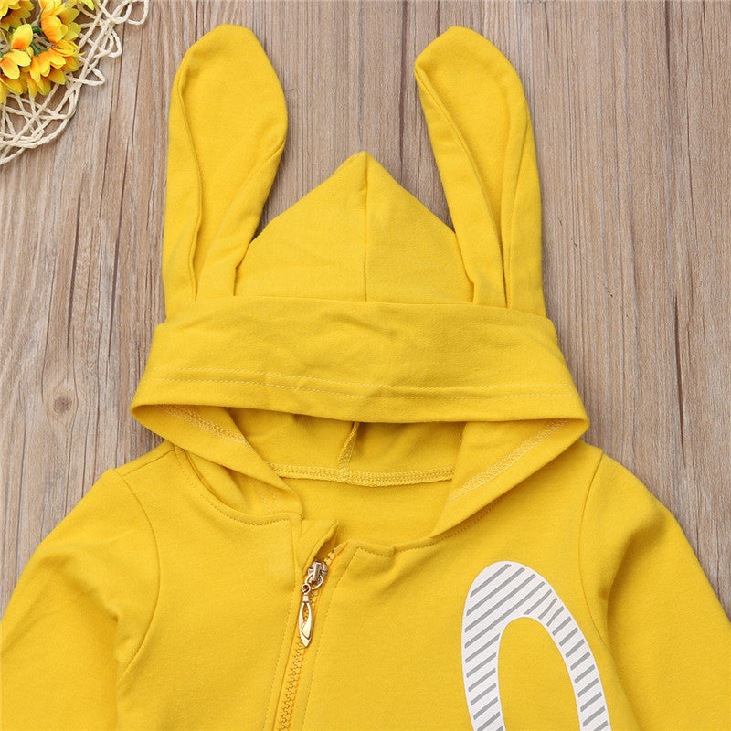 Baby Kids Boy Girl Infant Cute Cartoon Autumn Romper Jumpsuit Cotton Clothes Hooded Outfits - ebowsos