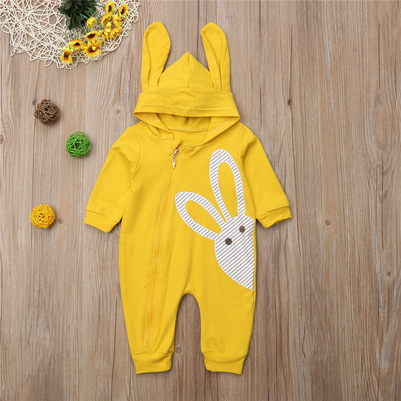 Baby Kids Boy Girl Infant Cute Cartoon Autumn Romper Jumpsuit Cotton Clothes Hooded Outfits - ebowsos