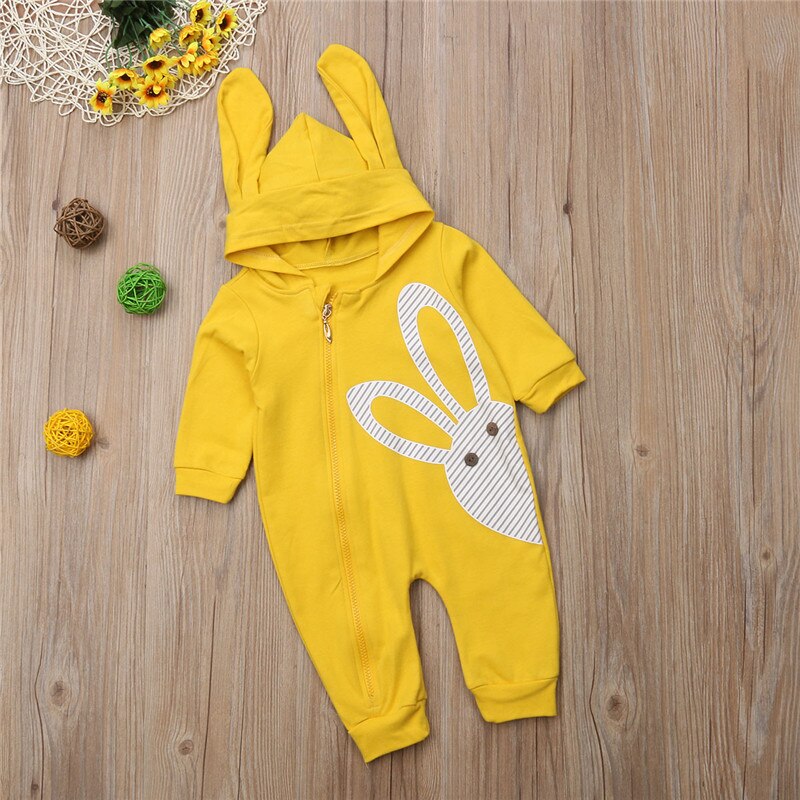 Baby Kids Boy Girl Infant Cute Cartoon Autumn Romper Jumpsuit Cotton Clothes Hooded Outfits - ebowsos