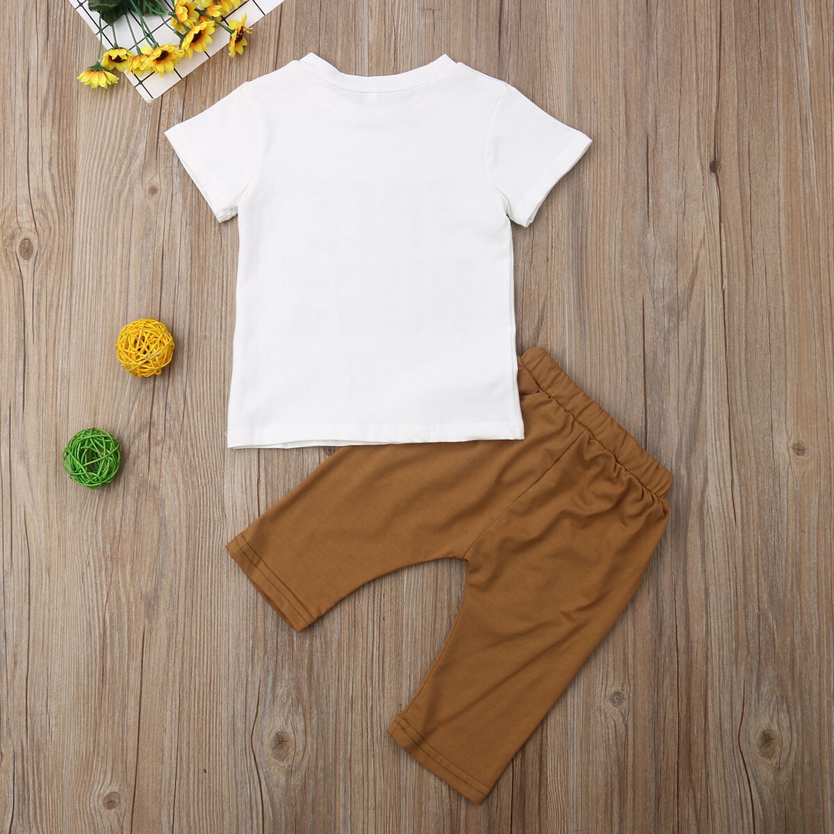 Baby Kids Cotton Outfit T-Shirt Tops+Pants Boys Girls Clothes - ebowsos