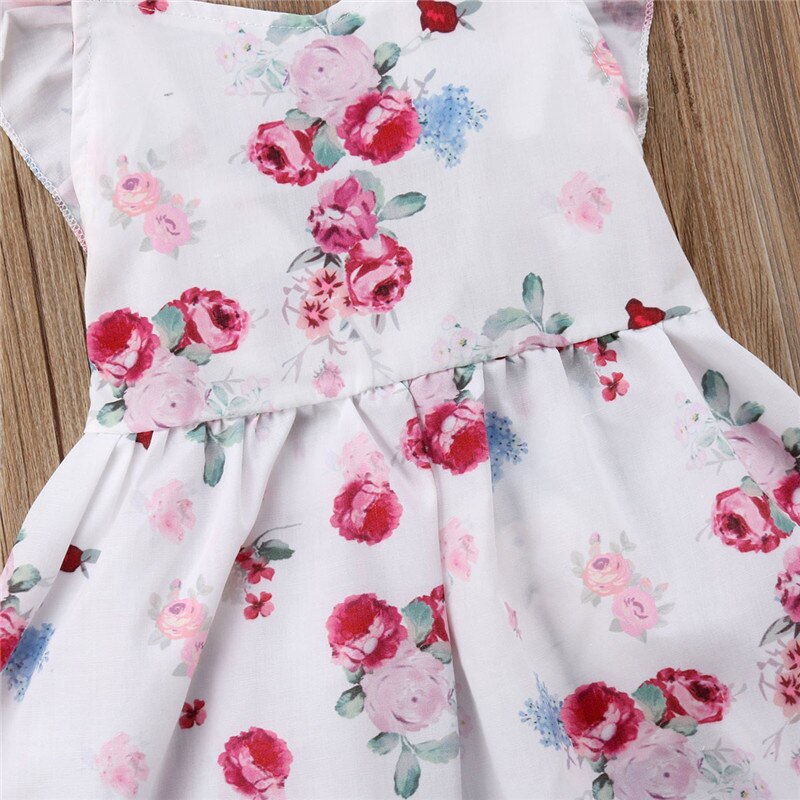 Baby Kids Girls Dress Toddler Princess Party Tutu Summer Floral Dress Cute - ebowsos