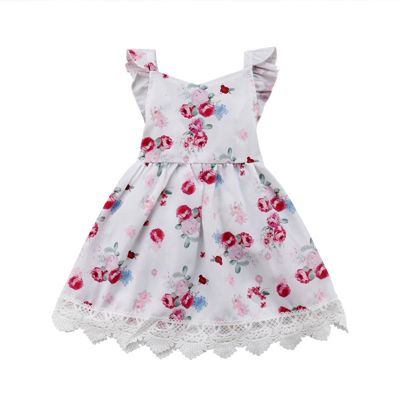 Baby Kids Girls Dress Toddler Princess Party Tutu Summer Floral Dress Cute - ebowsos