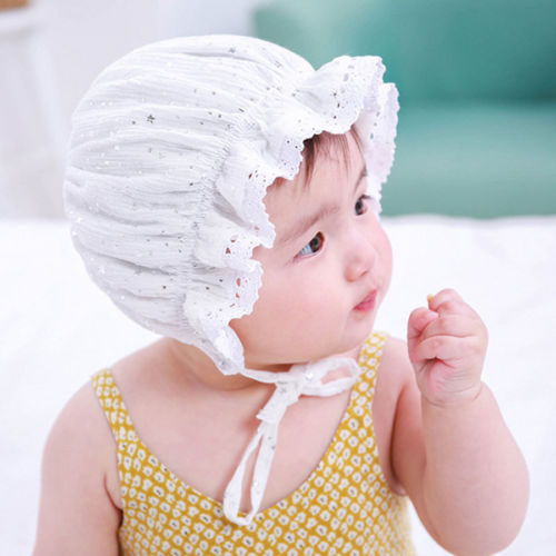 Baby Lace Brim Sun Hat Cotton Kids Hats Summer Beach Hat Girls Travel Cap - ebowsos