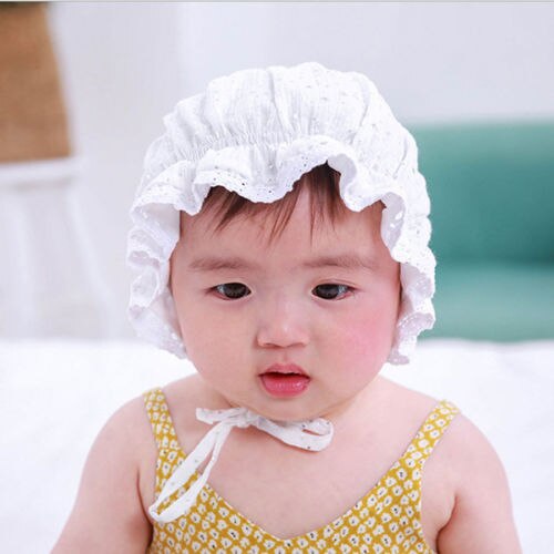 Baby Lace Brim Sun Hat Cotton Kids Hats Summer Beach Hat Girls Travel Cap - ebowsos