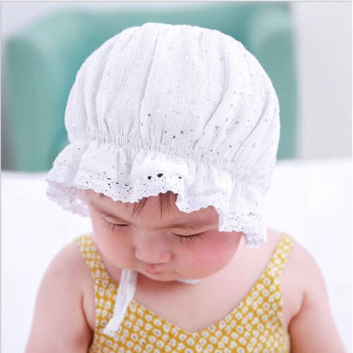 Baby Lace Brim Sun Hat Cotton Kids Hats Summer Beach Hat Girls Travel Cap - ebowsos