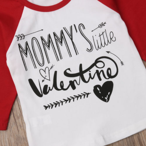 Baby Valentine Clothes Big Brother T-shirt / Little Brother Romper Family Matching Tops Clothes Outfits - ebowsos