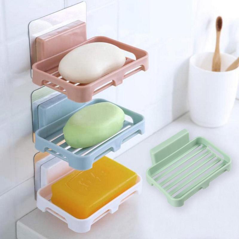 Bathroom Shower Soap Box Drain Storage Rack Strong Traceless Soap Holder - ebowsos