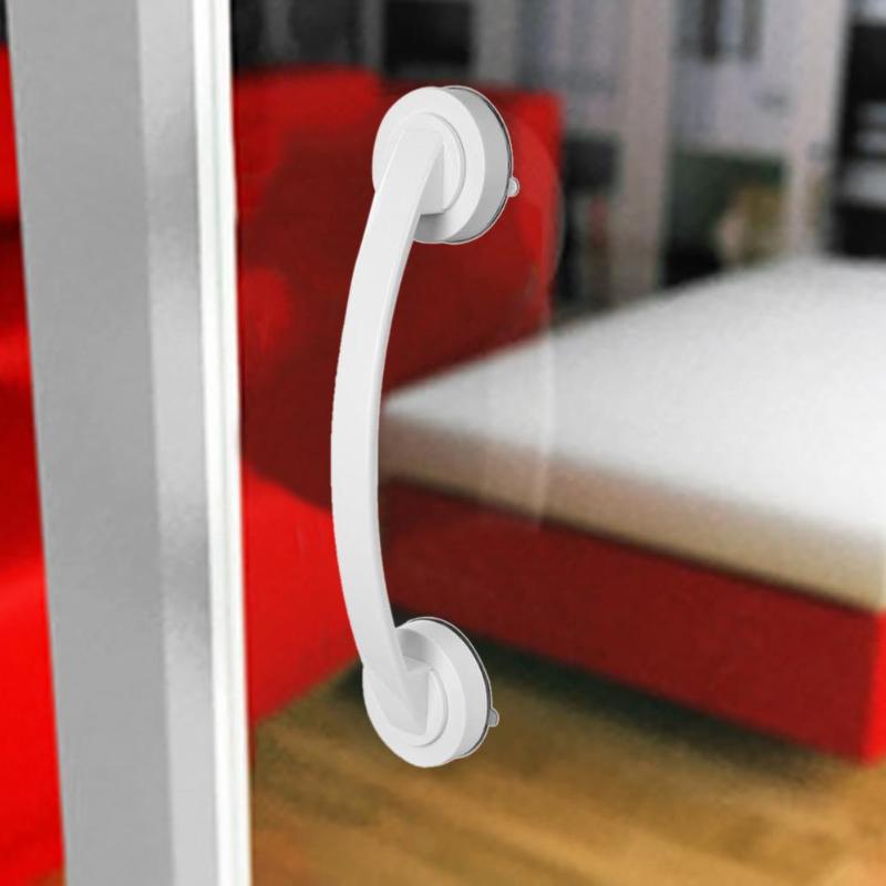 Bathroom Suction Cup Handle Grab Bar for Shower Safety Cup Bar Tub Glass Door Anti-slip Handrail Bathroom Grab Handle Rail Grip - ebowsos