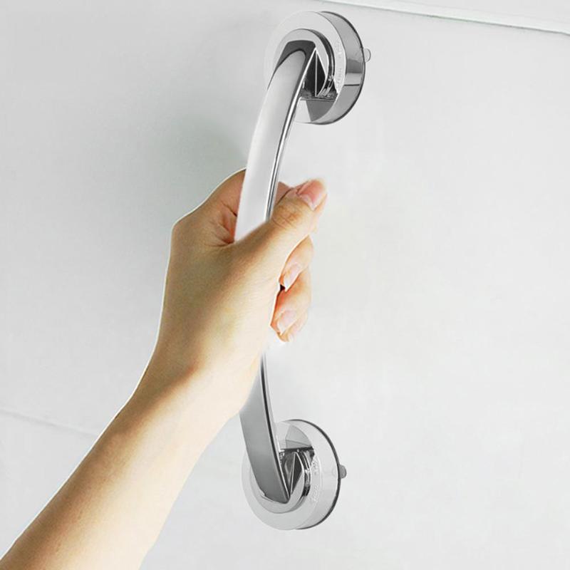 Bathroom Suction Cup Handle Grab Bar for Shower Safety Cup Bar Tub Glass Door Anti-slip Handrail Bathroom Grab Handle Rail Grip - ebowsos