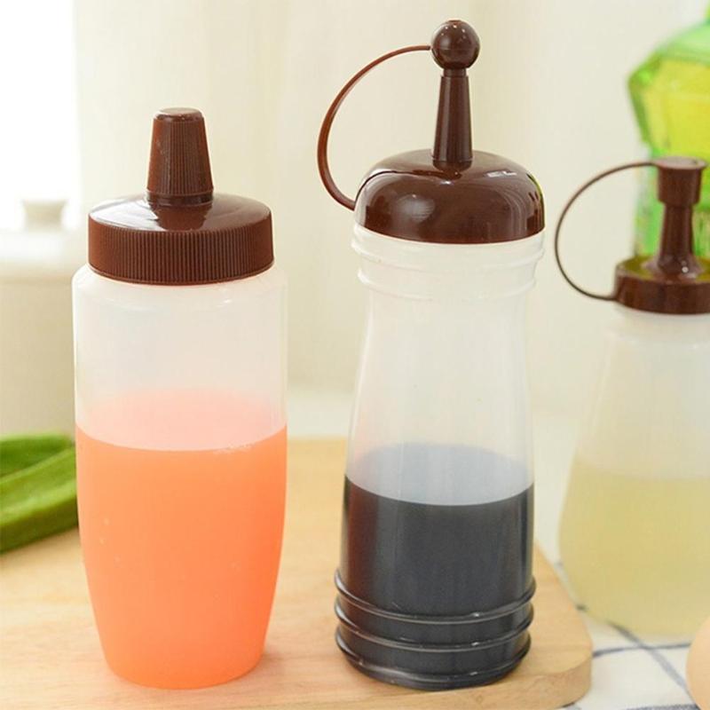 Beautiful 340ml Plastic Squeeze Bottle Sauce Vinegar Oil Ketchup Condiment Dispenser High Quality Gravy Boats - ebowsos