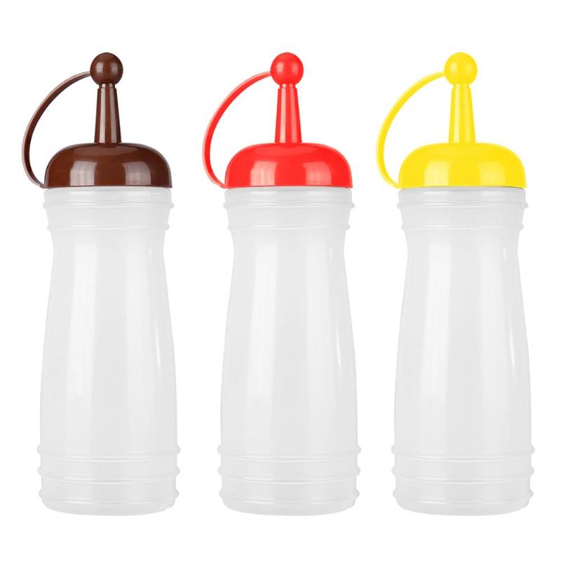 Beautiful 340ml Plastic Squeeze Bottle Sauce Vinegar Oil Ketchup Condiment Dispenser High Quality Gravy Boats - ebowsos