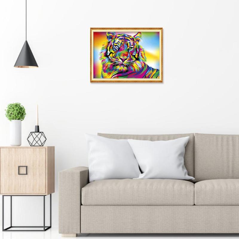 Beautiful 5D DIY Full Drill Diamond Painting Tiger Cross Stitch Embroidery Mosaic Kit 30*40cm Diamond Painting - ebowsos