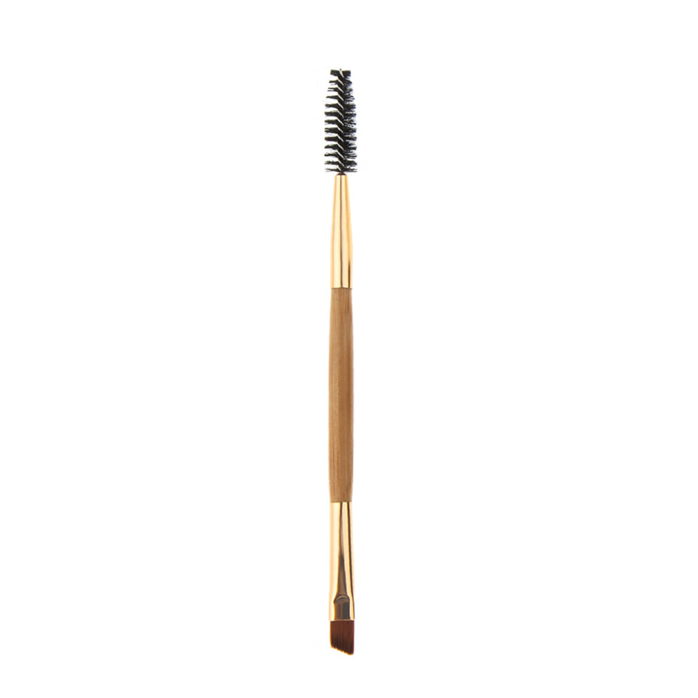 Beauty Cosmetics Makeup Eyebrow Comb Bamboo Handle Double Ended Brush 1 piece Drop Shipping Wholesale - ebowsos