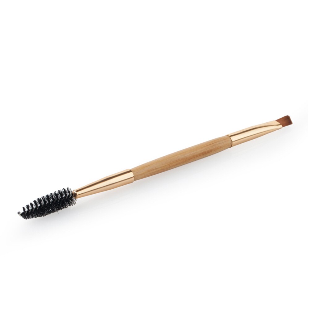 Beauty Cosmetics Makeup Eyebrow Comb Bamboo Handle Double Ended Brush 1 piece Drop Shipping Wholesale - ebowsos