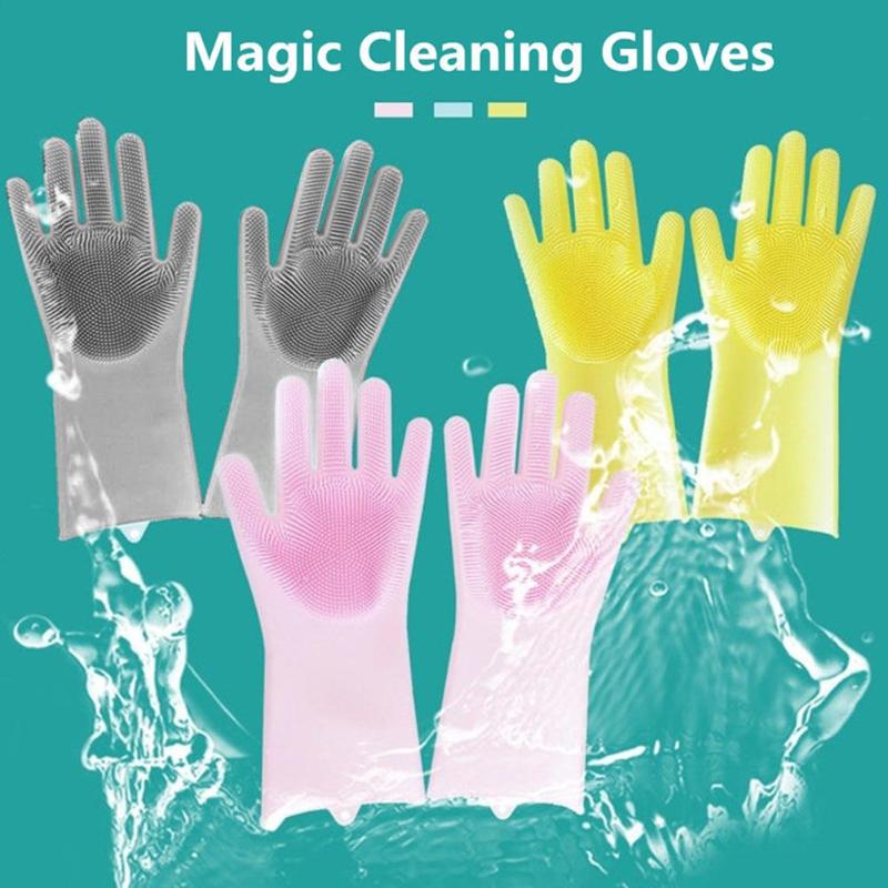 Best seller Silicone Dishwashing Cleaning Multifunctional Magic Gloves - ebowsos