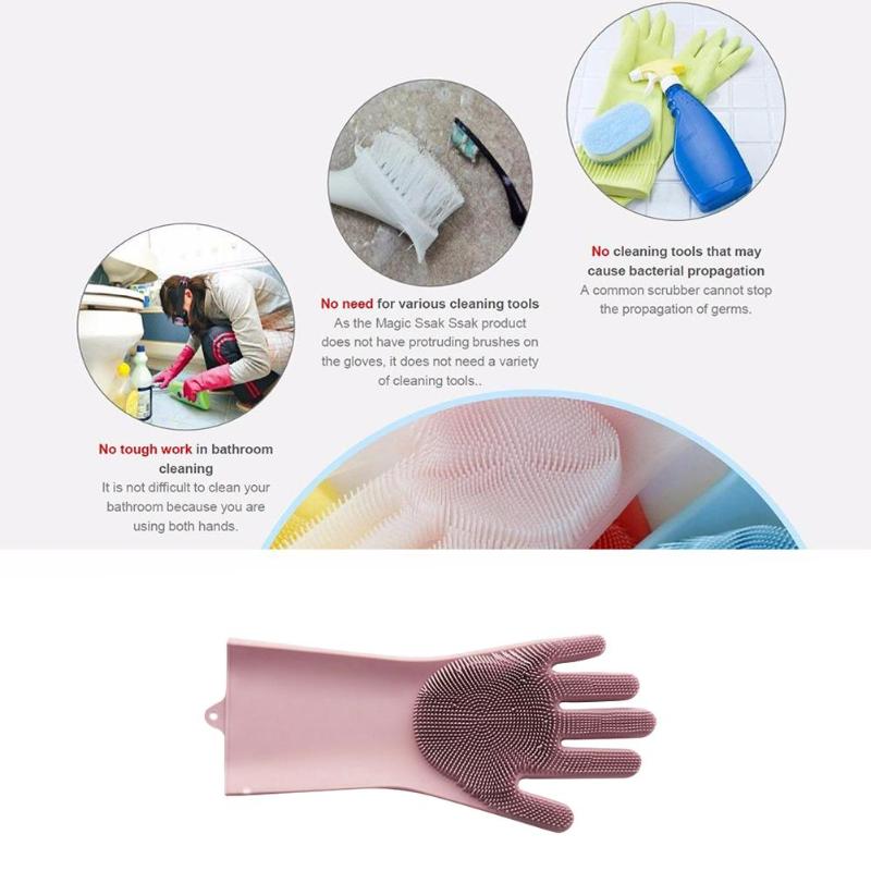 Best seller Silicone Dishwashing Cleaning Multifunctional Magic Gloves - ebowsos