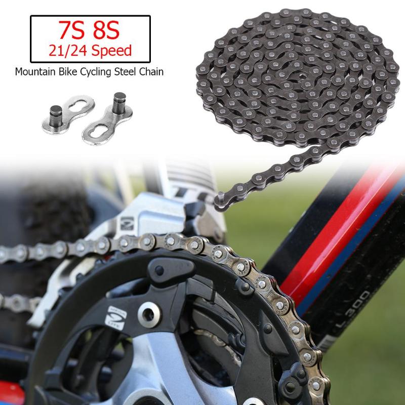 Bicycle Chain 116 Links 21/24 Speed MTB Mountain Bike Cycling Steel Chain Bicycle Chain Durable For Track Bikes Fixed Gear-ebowsos