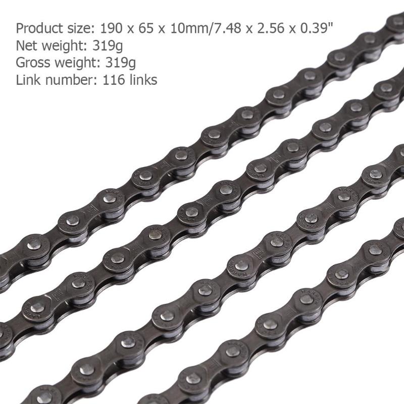 Bicycle Chain 116 Links 21/24 Speed MTB Mountain Bike Cycling Steel Chain Bicycle Chain Durable For Track Bikes Fixed Gear-ebowsos