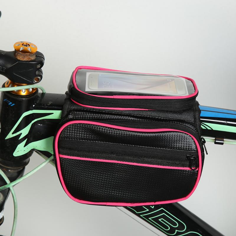 Bicycle Front Tube Bag Convenient Practical User-friendly Design Mountain Bike Double Side Touch Screen Pouch Pannier-ebowsos