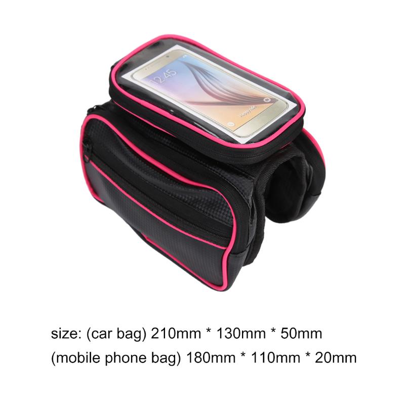 Bicycle Front Tube Bag Convenient Practical User-friendly Design Mountain Bike Double Side Touch Screen Pouch Pannier-ebowsos