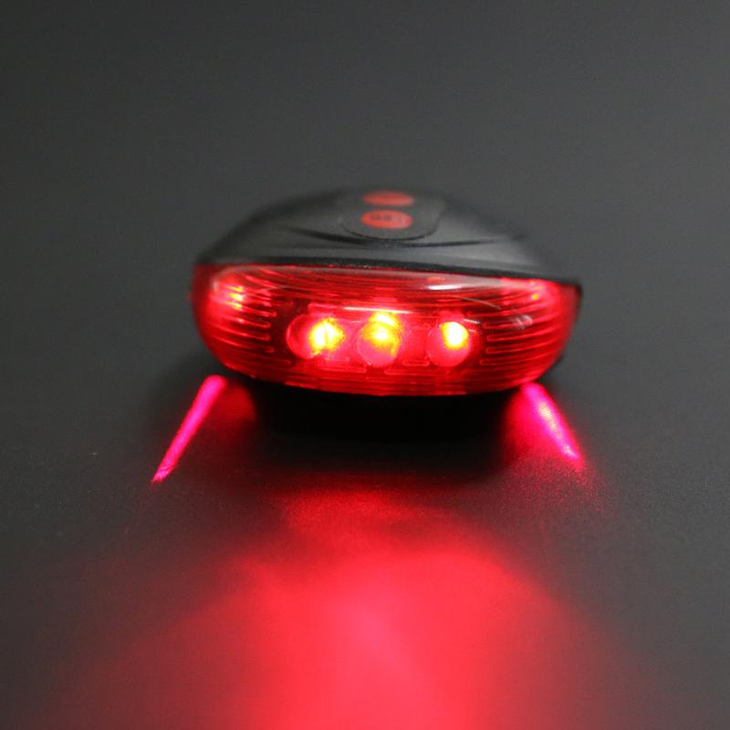 Bicycle LED Taillight Safety Warning Light Bike Accessory Laser Tail Lamp 5 LED Laser Night Mountain Bicycle Rear Lamp Bycicle-ebowsos