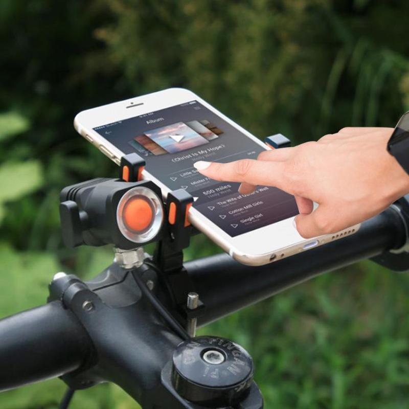 Bicycle Phone Holder Bike Handlebar Clip Stand Universal Motorcycle GPS Mount Bracket with Lamp Outdoor Bike Road Cycling Part-ebowsos