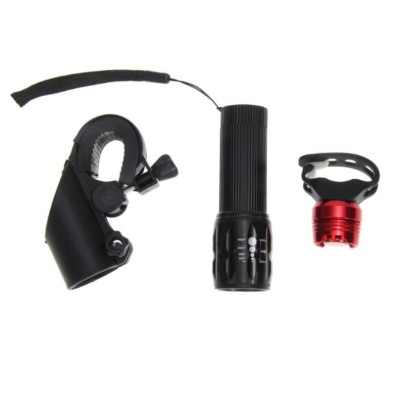 Bike Headlight 500LM Adjustable Flashlight and Taillight Kit Ultra LED-ebowsos