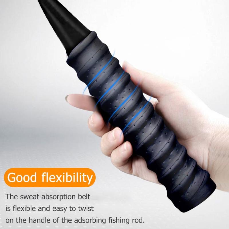 Black wrap sweat absorbing belt Breathable Fishing Rod Overwrap Cover Tape Wrap Sweat Anti-slip belt accessories-ebowsos