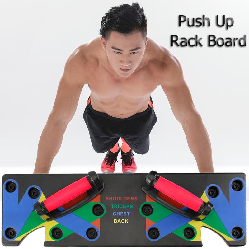 Body Building Push Up Rack Board System Fitness Comprehensive Workout Red Handle Workout Training Gym Exercise Pushup Tool-ebowsos