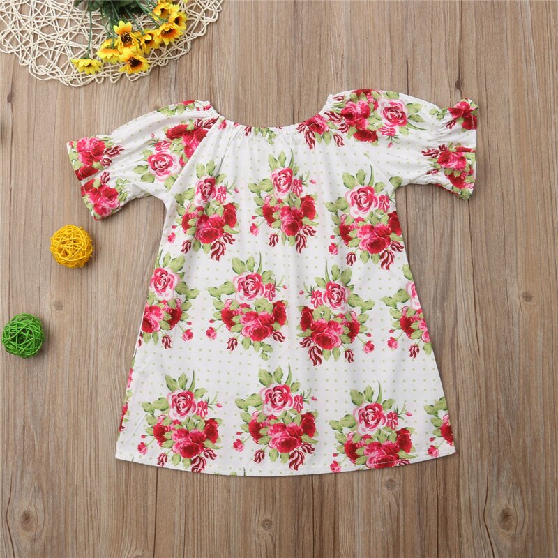 Boutique Toddler Baby Kids Girl Princess Summer Casual Dress Sundress Clothes - ebowsos