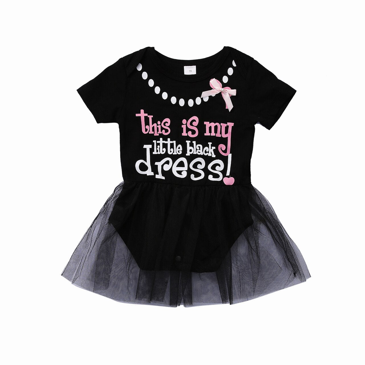 Bow Stock Newborn Tutu Dress Cotton Baby Girls Princess Bodysuits Short Sleeve Suit Outfit Clothes - ebowsos